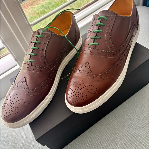 Men's Brown Leather Brogue Undandy Shoes - Picture 4 of 9